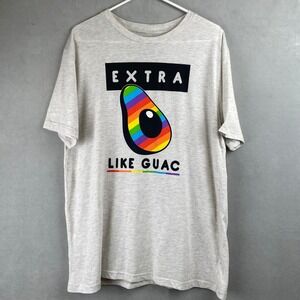 Mad Engine Extra Like Guac Avocado Rainbow Foodie Humor LGBTQ+ T Shirt Mens XL